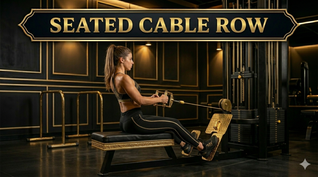 A girl was doing Seated Cable Row