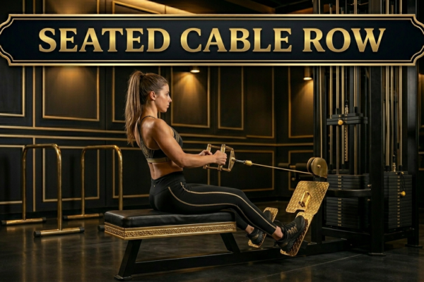 A girl was doing Seated Cable Row